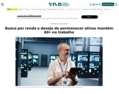 Busca por renda e desejo de permanecer ativos mantêm 60+ no trabalho